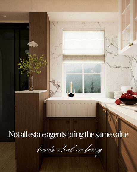 Carousel cover reading Not all estate agents bring the same value, here's what we bring, over a kitchen photo