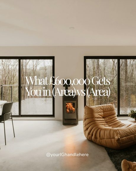 Carousel cover reading What £600,000 gets you, over a photo of a bright living room